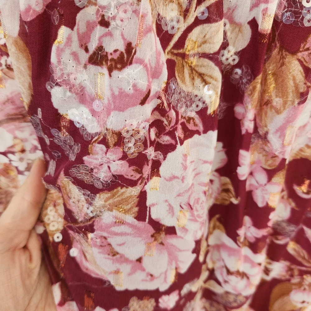 NWT Altar'd State Floral Sequin Maxi Dress M - Picture 8 of 8